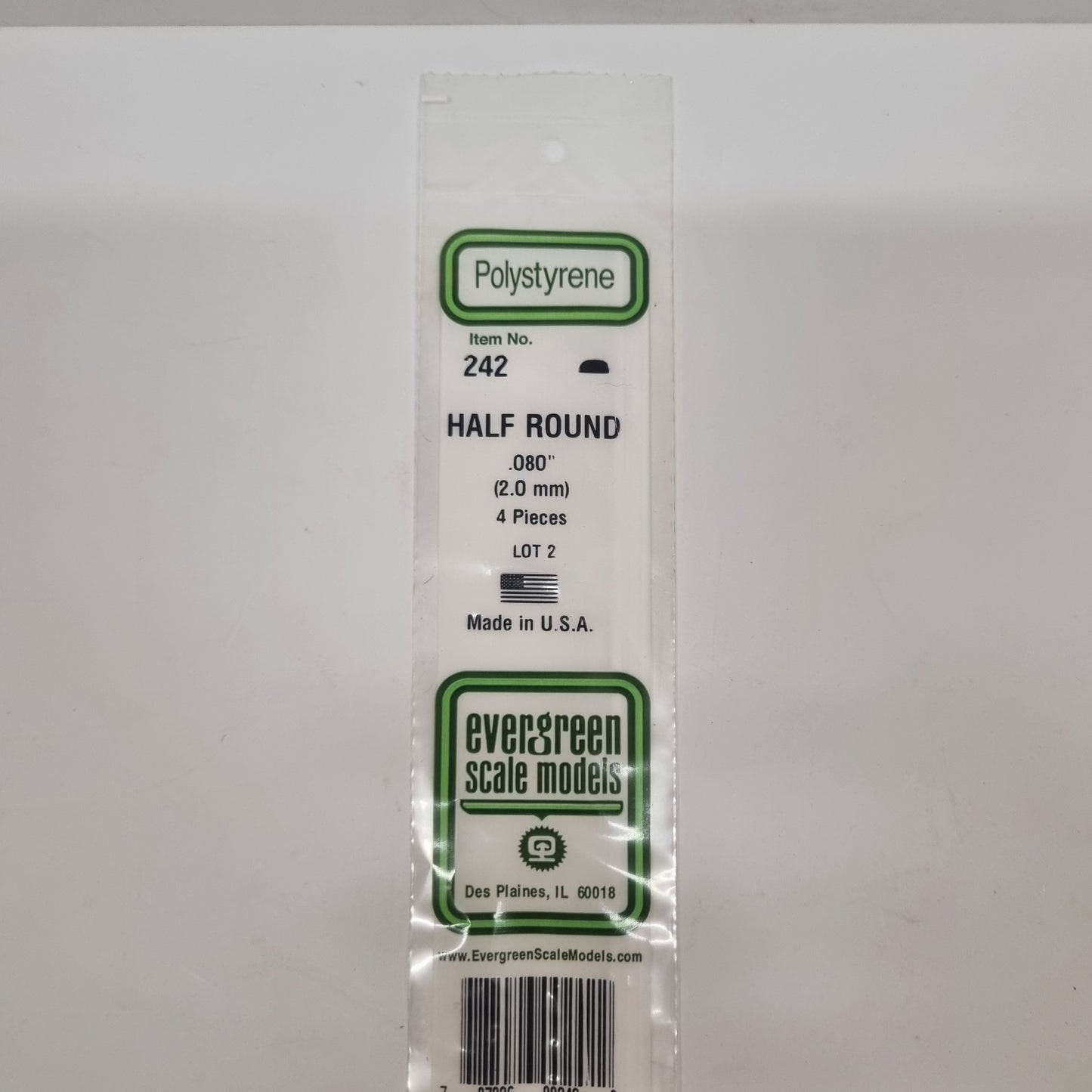 Evergreen 2mm Half Round Strip (242)