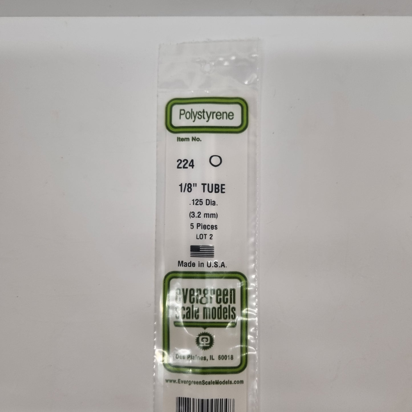 Evergreen 3.2mm Tube 5pcs (224)