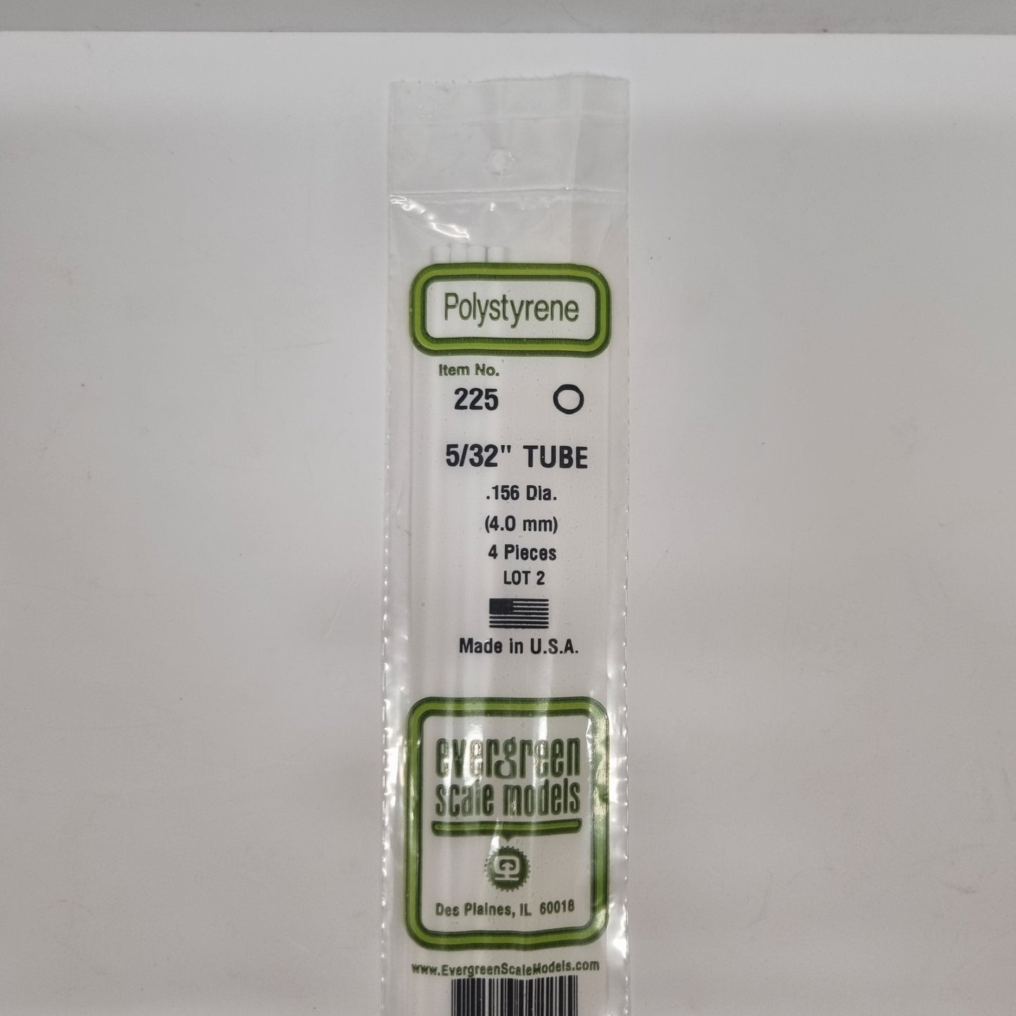 Evergreen 4.0mm Tube 4pcs (225)