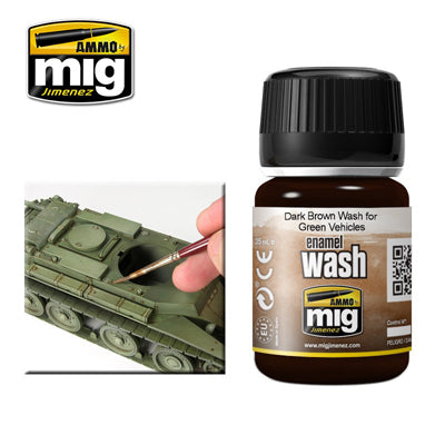 Ammo Mig 1005 Dark Brown Wash For Green Vehicles