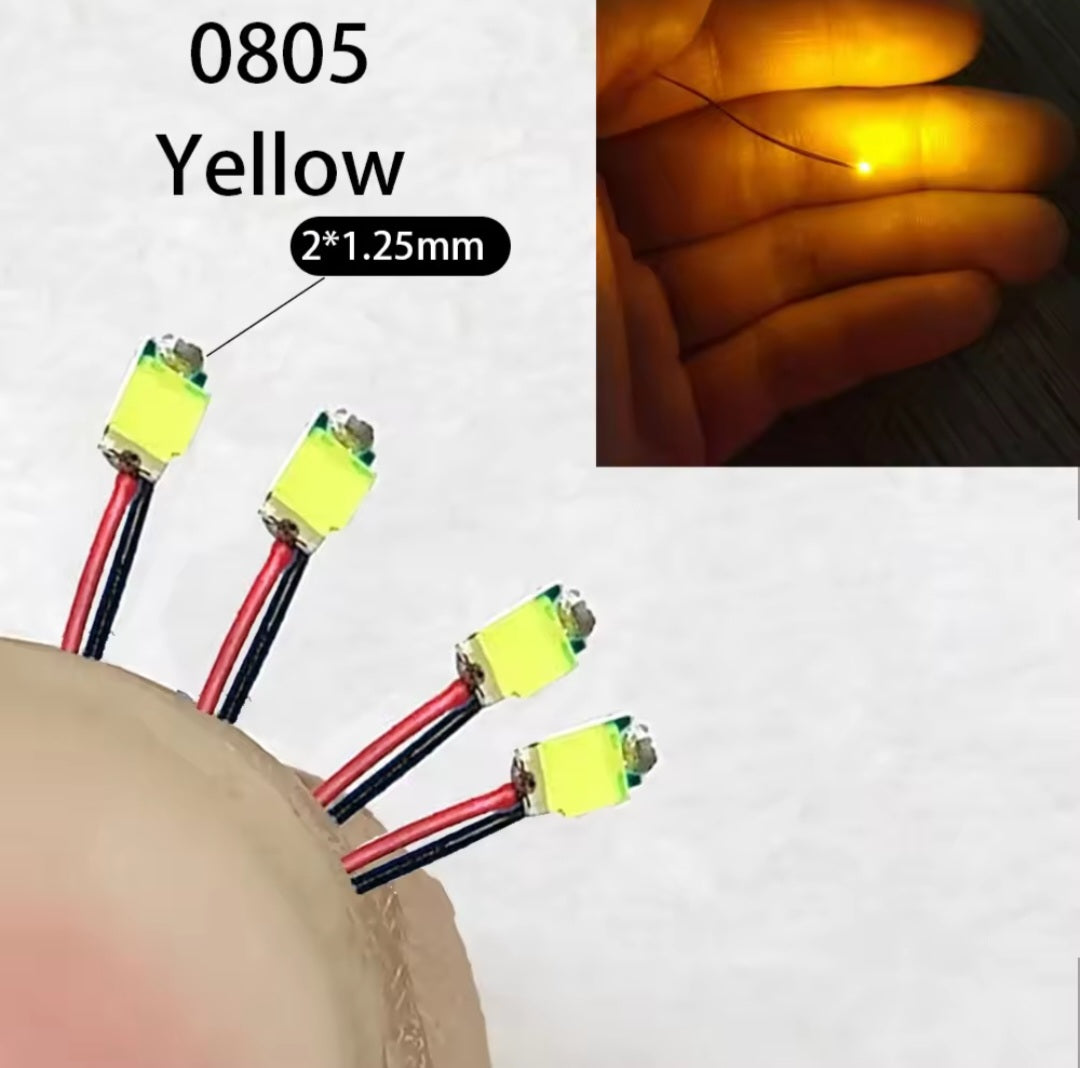 Yellow Pre-Wired 0805 Micro LED pack of 10