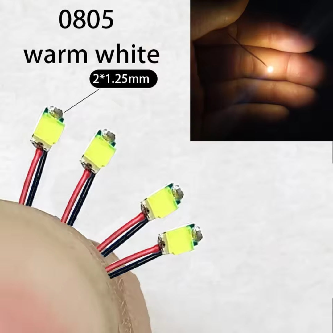 Warm White Pre-wired 0805 Micro LED pack of 10