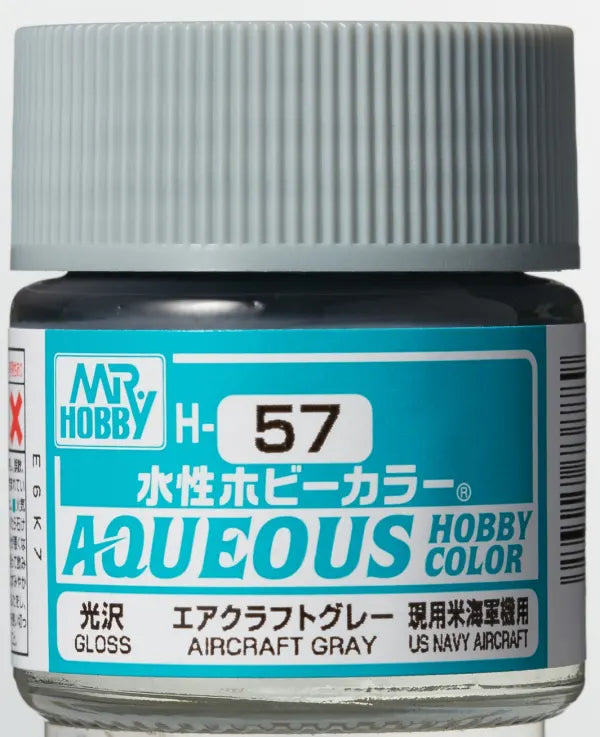 Mr Hobby Aqueous Hobby Colour H-57 Aircraft Gray Gloss Acrylic Paint 10ml