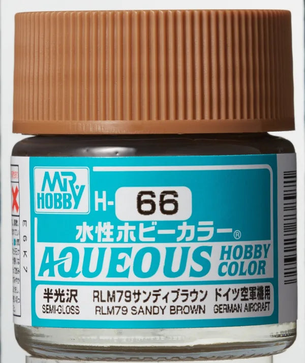 Mr Hobby Aqueous Hobby Colour H-66 Sandy Brown Semi Gloss Acrylic Paint 10ml