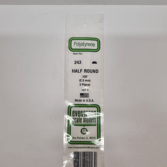 Evergreen 2.5mm Half Round Strip (243)