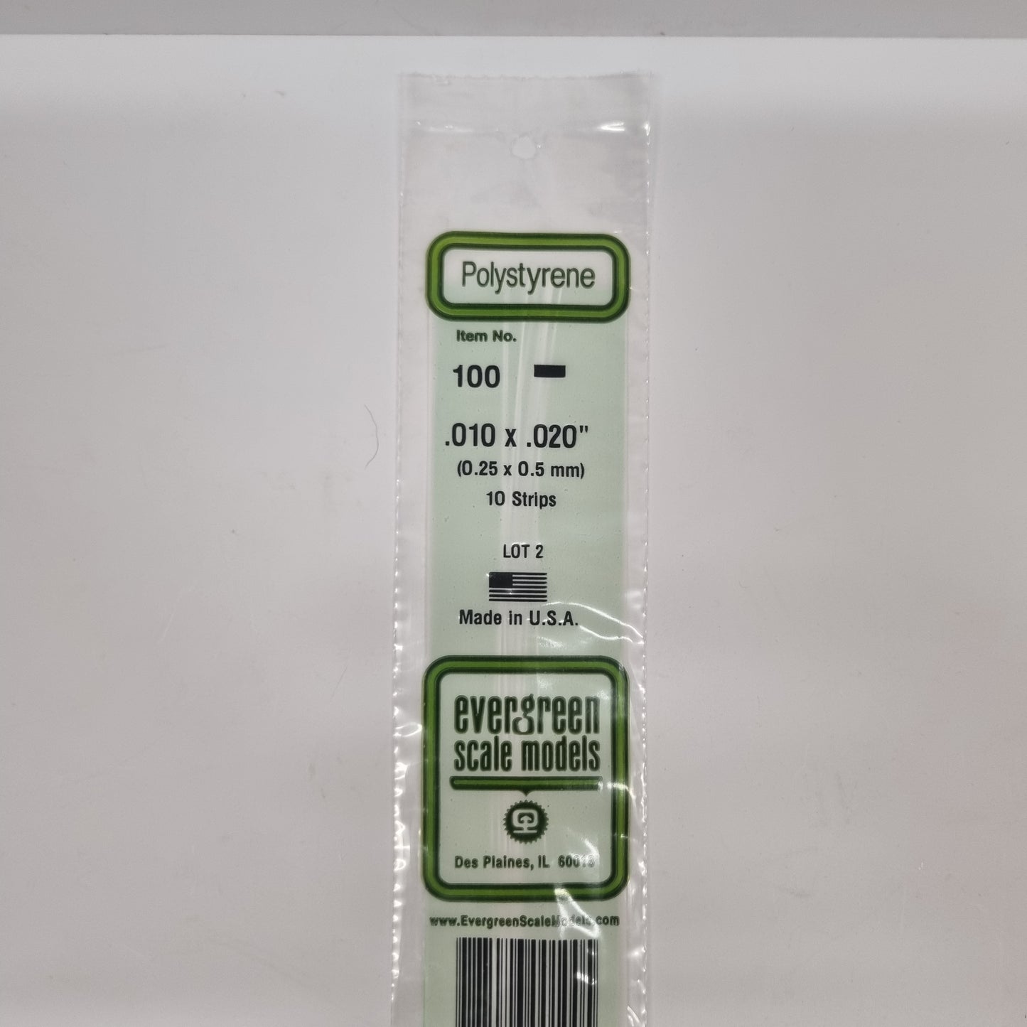 Evergreen 0.25mm x 0.5mm Strip 10pcs (100)