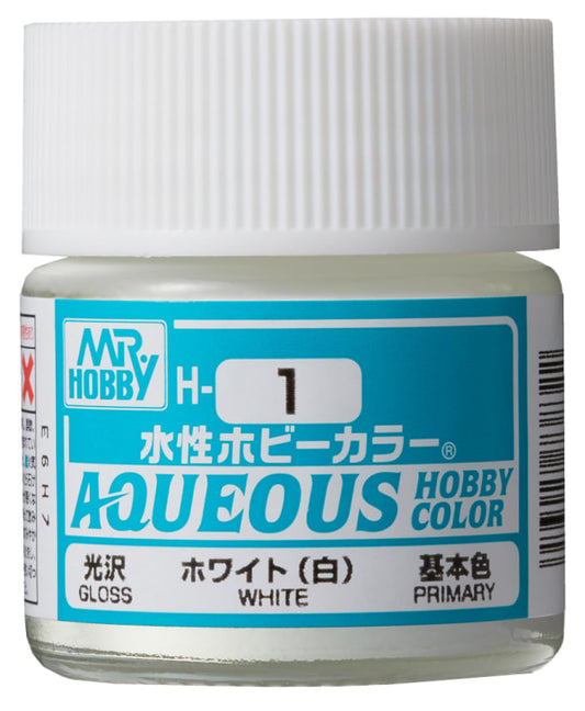 Mr Hobby Aqueous Hobby Colour H-1 White Gloss Acrylic Paint 10ml