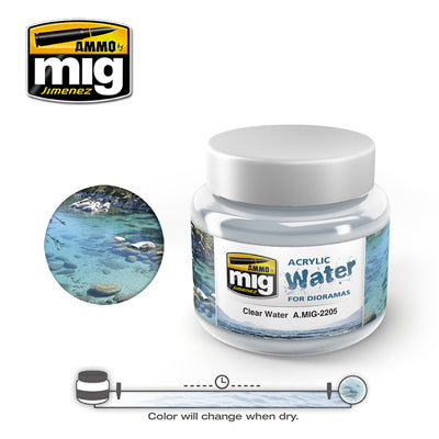 Ammo Mig 2205 Clear Water Acrylic 250ml