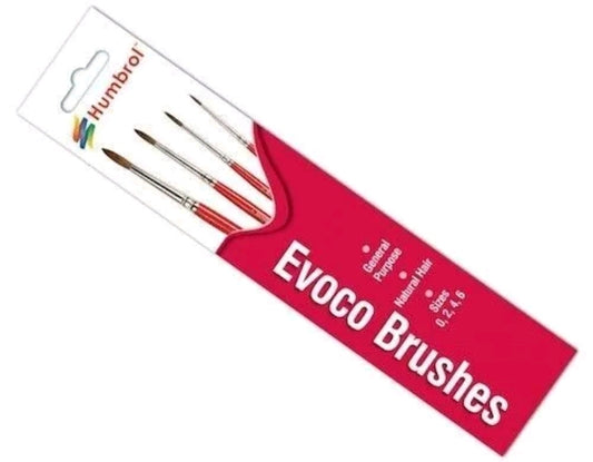 Humbrol Evoco Brushes 0, 2, 4, 6