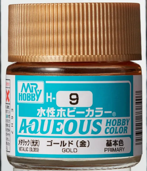 Mr Hobby Aqueous Hobby Colour H-9 Gold Metallic Acrylic Paint 10ml