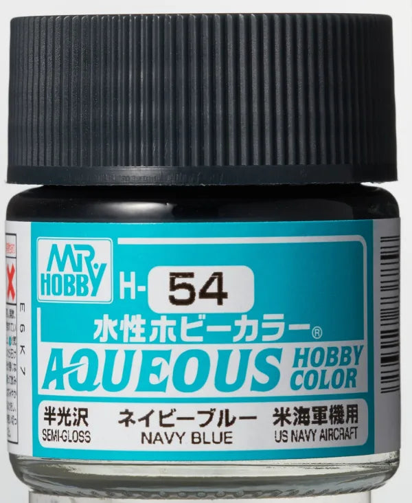 Mr Hobby Aqueous Hobby Colour H-54 Navy Blue Semi Gloss Acrylic Paint 10ml
