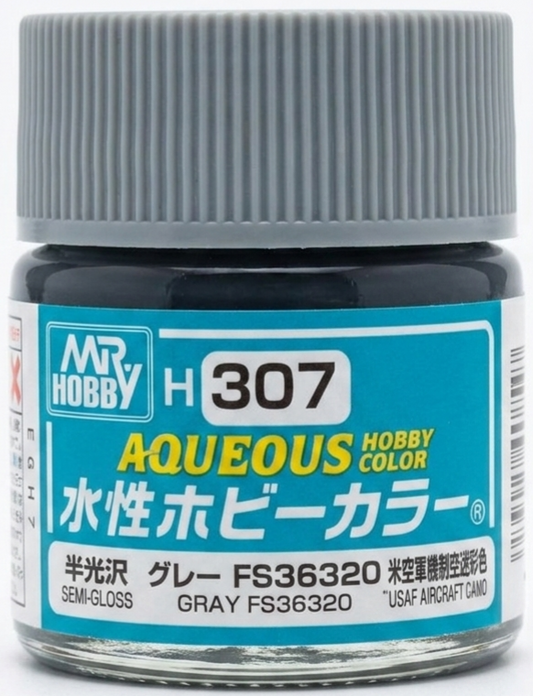 Mr Hobby Aqueous Hobby Colour H-307 Gray Semi-Gloss Acrylic Paint 10ml