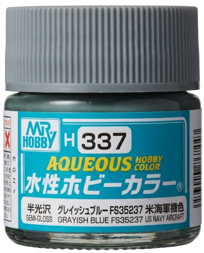 Mr Hobby Aqueous Hobby Colour H-337 Grayish Blue Semi-Gloss Acrylic Paint 10ml